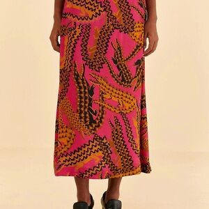 Farm Rio Crocodile Midi Skirt NWT Medium